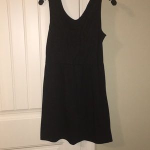V-neck black cotton sundress